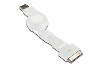 CAVO DOCK 3 IN 1 RETRAIBILE USB 2.0 + CONNETTORI 30PIN MICRO USB E MINI USB