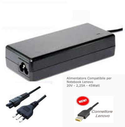 ALIMENTATORE 45W PER NB LENOVO 20V 2,25A (TC-7018)