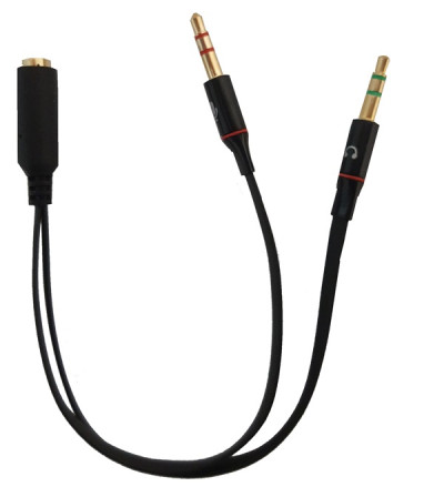 SDOPPIATORE AUDIO PER CUFFIE E MICROFONO SU SMARTPHONE - 1F 3,5MM - 2M 3,5MM