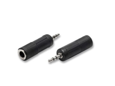 ADATTATORE AUDIO SPINA JACK MASCHIO 3.5MM + PRESA JACK FEMMINA 6.35MM (5/02)