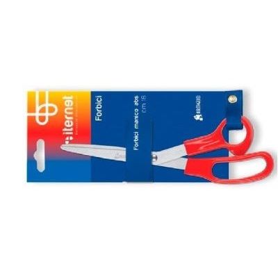 FORBICI IN ACCIAIO 18 CM CON MANICO IN ABS - ROSSO