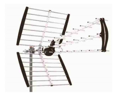 ANTENNA TV ESTERNA DA TETTO ANT10 - UHF A LARGA BANDA DVB 42 ELEMENTI