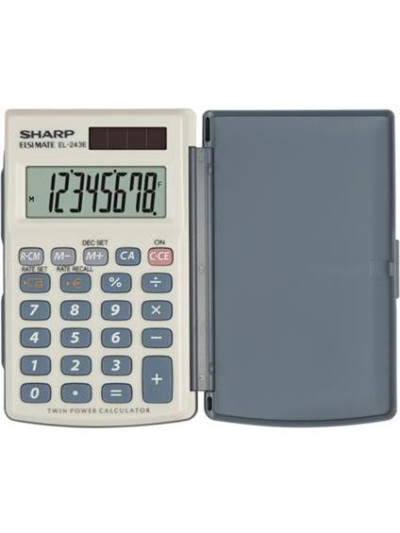 CALCOLATRICE TASCABILE 8 CIFRE CON CUSTODIA (SH-EL243EB)
