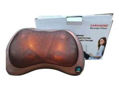 CUSCINO MASSAGGIANTE COLLO SCHIENA SPALLA 4 RULLI CON CALORE PER AUTO, CASA, UFFICIO (8028)