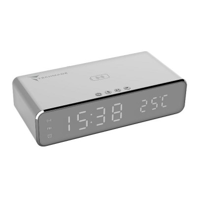 SVEGLIA DIGITALE TM-W258 CON FUNZIONE DI RICARICA WIRELESS - SILVER