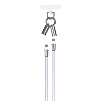 CORDINO CON CAVO CARICA TIPO-C TRACOLLA 1.2MT PORTA TELEFONO VIOLA (DEWLCC152P)
