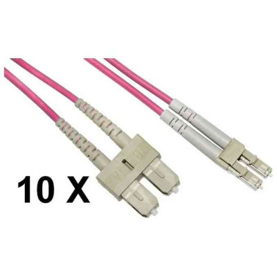 CONFEZIONE 10 CAVI FIBRA OTTICA LC A SC MULTIMODE DUPLEX OM4 MT.1 (LKLCSC4501E)