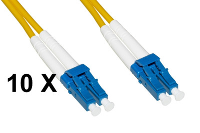 CONFEZIONE 10 CAVI FIBRA OTTICA LC A LC SINGLEMODE DUPLEX OS2 9MM MT.5 (LKLCLC905E)