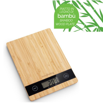 BILANCIA DA CUCINA DIGITALE IN BAMBU' RETTANGOLARE (INN-136)