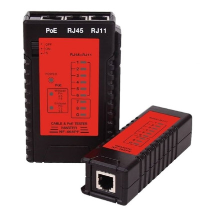 TESTER DI RETE NF-468 NETWORK/TELEPHONE CAVI RJ45/RJ11 UTP