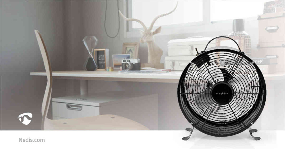VENTILATORE DA TAVOLO FNCL10BK20 - 25CM - NERO - immagine 2