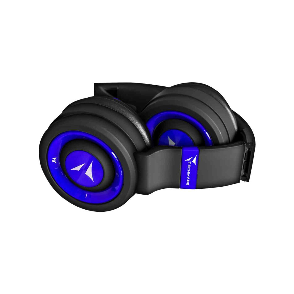 CUFFIA MICROFONO TM-046-BL WIRELESS BLU - immagine 2