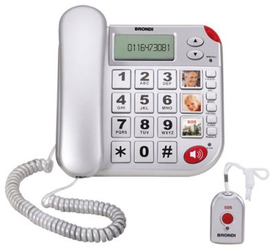 TELEFONO FISSO SUPER BRAVO PLUS CON TELECOMANDO PER CHIAMATE DI SOCCORSO