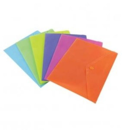 BUSTE PORTADOCUMENTI A4 CON BOTTONE - 6PZ - COLORI ASSORTITI (01NIK376)